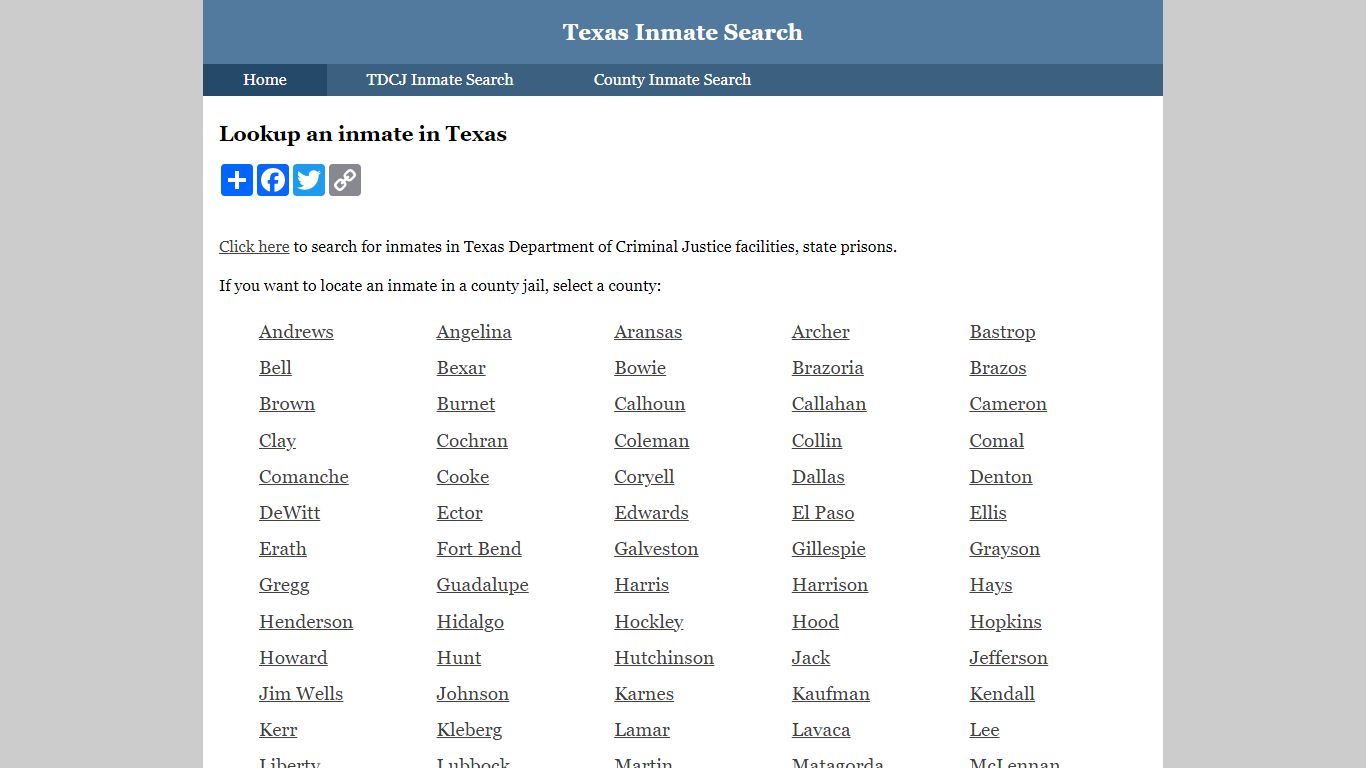 Texas Inmate Search