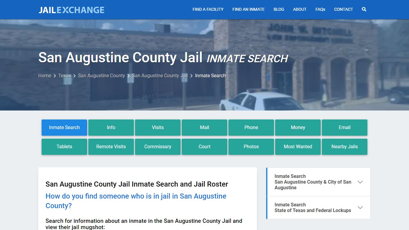 Inmate Search: Roster & Mugshots - San Augustine County Jail, TX