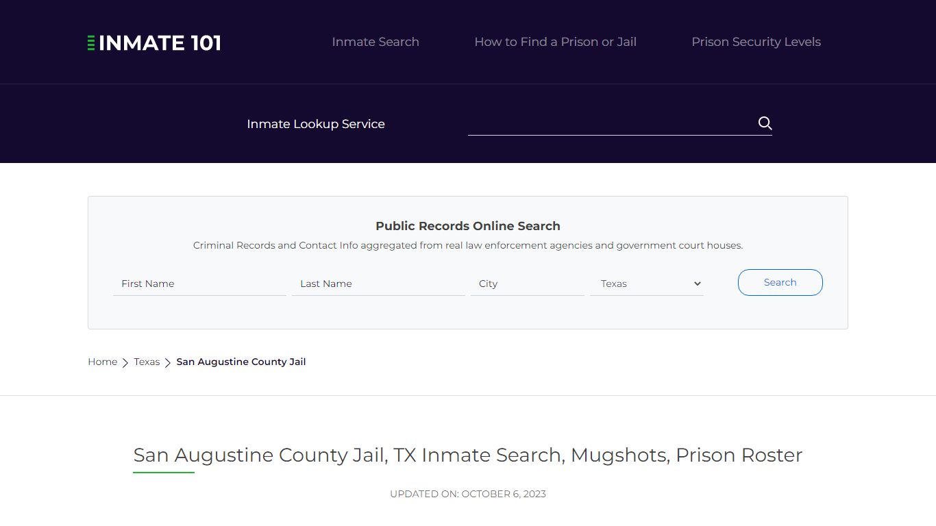 San Augustine County Jail, TX Inmate Search, Mugshots, Prison Roster ...
